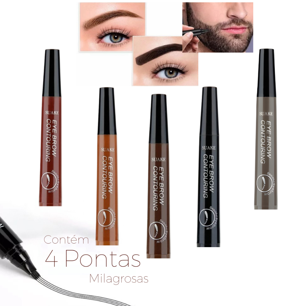 Caneta Sobrancelha Barba à Prova D’Água Fio a Fio Microblading Tatuagem ...