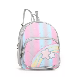 Mochila Infantil Menina De laço couro sintético