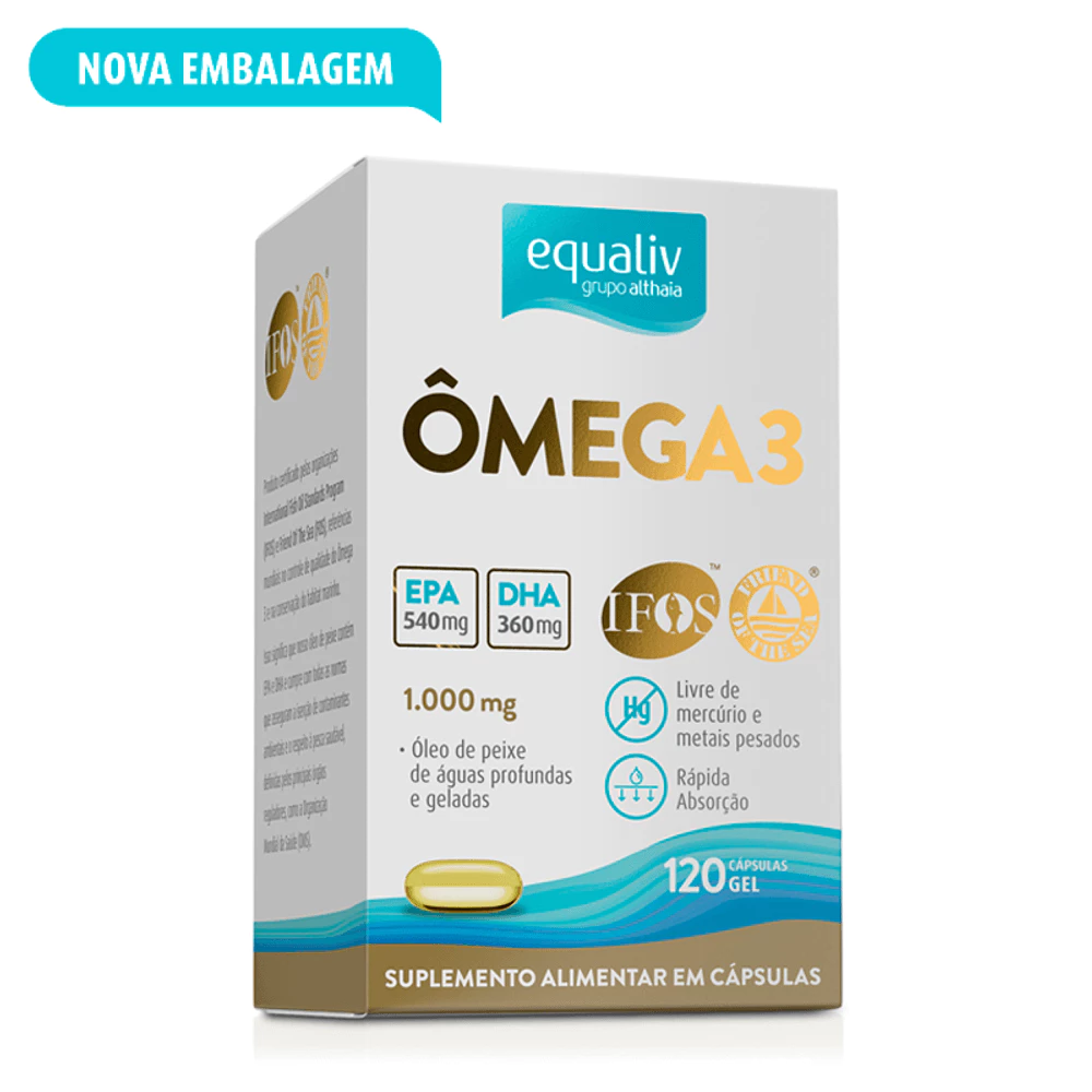 Omega 3 Saúde Do Coração E Memória 1000mg Equaliv 120 Caps
