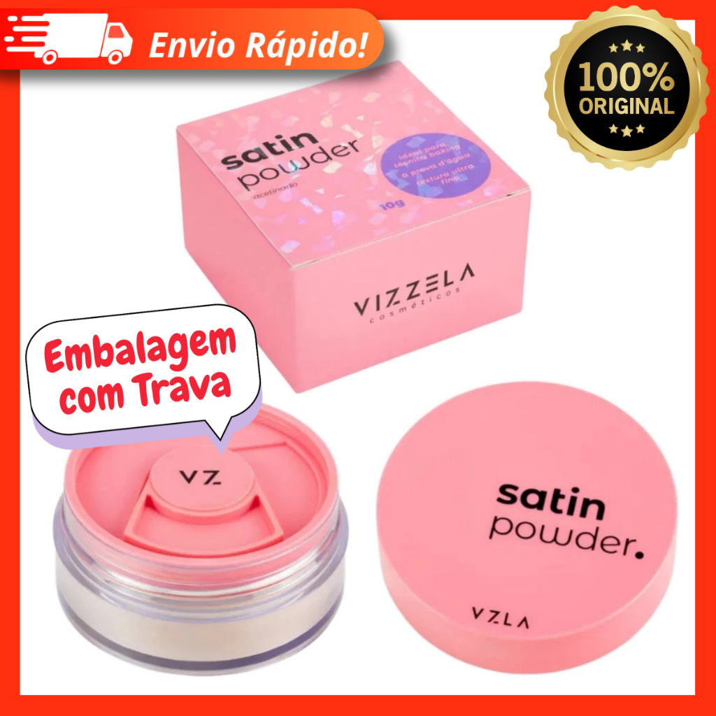 Pó Satin Acetinado Powder Vizzela Vegano Solto 10g
