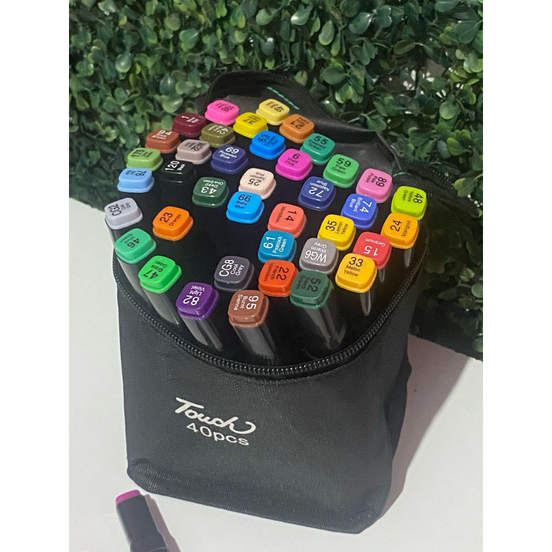 40 peças Caneta Marcadora De Ponta Dupla , Canetas touch | Shopee Brasil