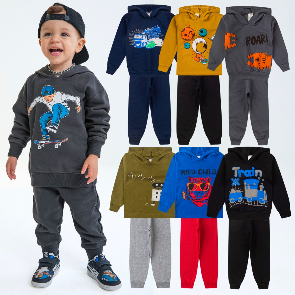 Calca Moleton Conjunto Moletom Infantil Masculino Mercado Livre