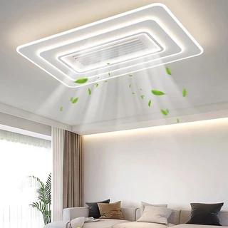 Ventilador Lustre de Teto Moderno Bivolt e Controle 3 Cores 6 Velocidades LED Ar condicionado Perfeito Qualquer Ambiente
