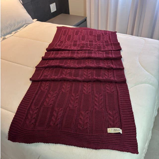 Peseira Manta de Tricot para Cama e Sofá Casal, Quenn e King Decoração - SOMENTE A PESEIRA - RAVENA
