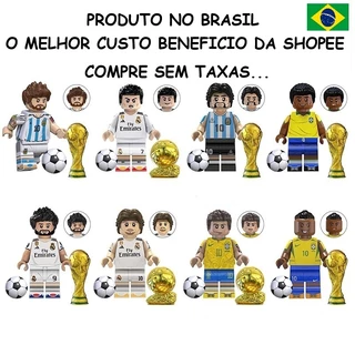 BONECOS MINIFIGURE JOGADOR DE FUTEBOL CRISTIANO RONALDO MESSI NEYMAR RONALDINHO GAUCHO PELE RONALDO KAKA