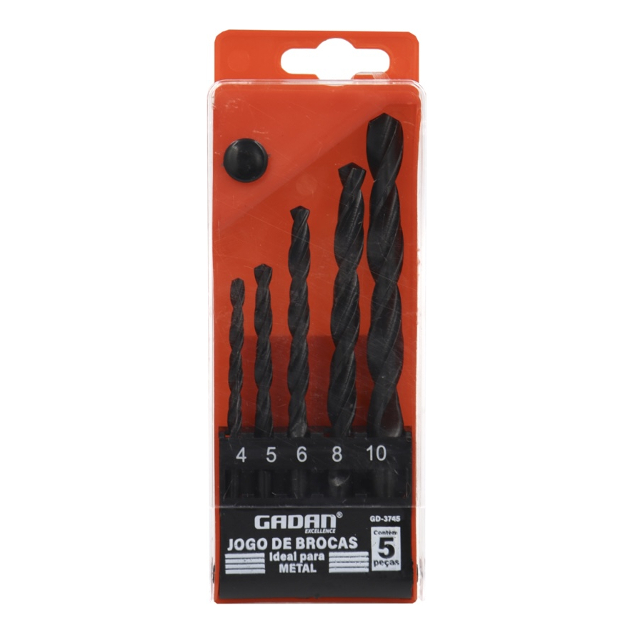 Jogo De Brocas Gadan - 5pçs Para Metal - 4 mm, 5mm, 6mm, 8mm, 10mm ...