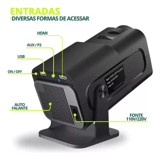 Mini Projetor Smart HY 320 Android Full HD 1280x720p Bluetooth Wi-fi, HY300 atualizado