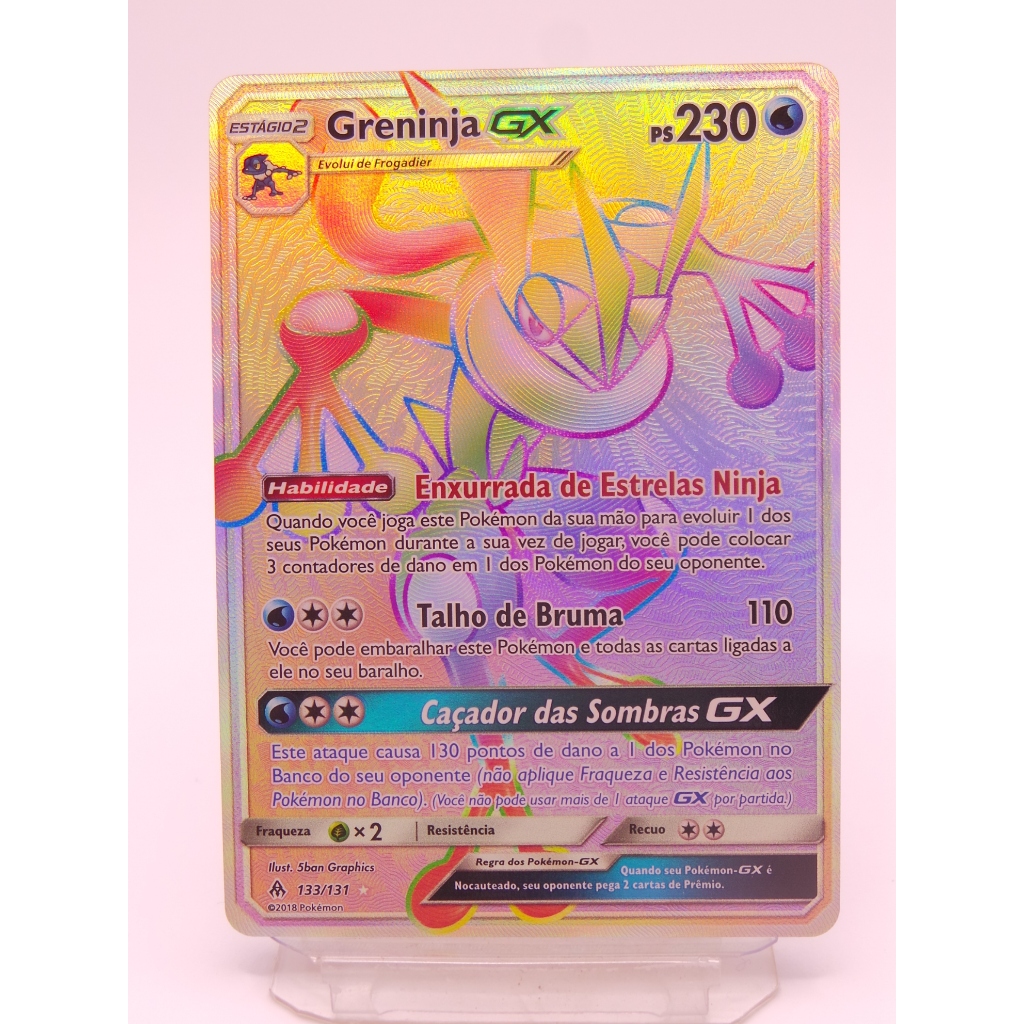 Carta Pokémon Greninja-GX (133/131) Rainbow Original 2018 Nova