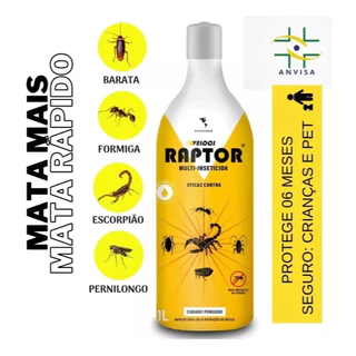 Lançamento Raptor Imunizador Dedetizador Mata Escorpião Pulga Barata Formiga Mosca Não Inflamável