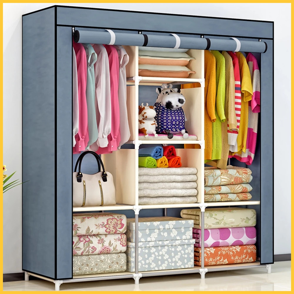 Guarda Roupa Portátil Dobrável Alto Volume Armazenamento De Roupas Simples E Fácil De Montar.