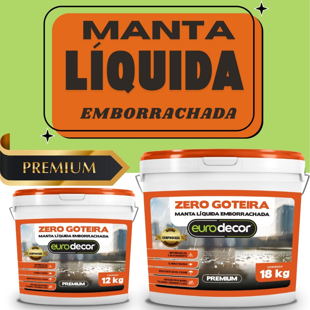 Manta Liquida Premium 18KG Ou 12KG Protege Lajes De Infiltração ...