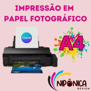 Impressão Colorida em Papel Fotográfico e Adesivo Glossy | Tamanho A4