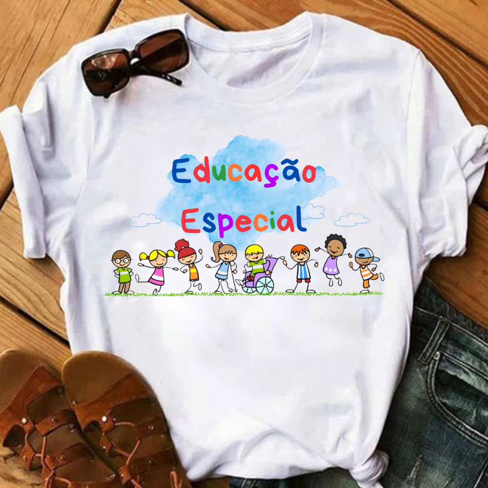 Camiseta Blusa Feminina Estampada Educação Especial Profissão ...