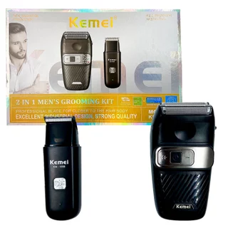 MÁQUINA KEMEI 2 EM 1 KM-1558 BIVOLT PORTATIL SHAVER TRIMMER PARA BARBA/CABEÇA ACABAMENTO/FINALIZAÇÃO POTENCIA 3/5 W