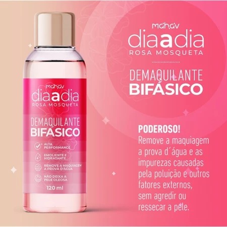 Demaquilante Bifásico Mahav Rosa Mosqueta para Olhos e Rosto com ...
