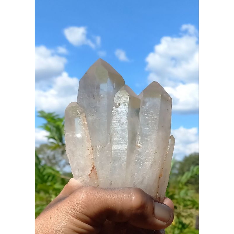 Druza de cristal tranparente 100%bruta medidas altu18cm largu11cm ...