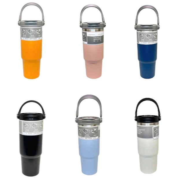 Garrafa Térmica 1200ML Com Alça Flip Tumbl Aço Inoxidável Isolamento Térmico Com Canudo