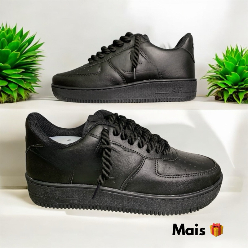 Tenis Masculino Preto Cadarço Grosso Lançamento 2025 Modelo F.O.R.C.E ...