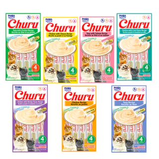 Petisco para Gatos Churu INABA 1 cartela com 4 Tubos de 14g