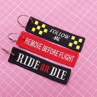 Chaveiro Bordado Remove Before Flight Modelos Variados 10x2,5 Moto Carro
