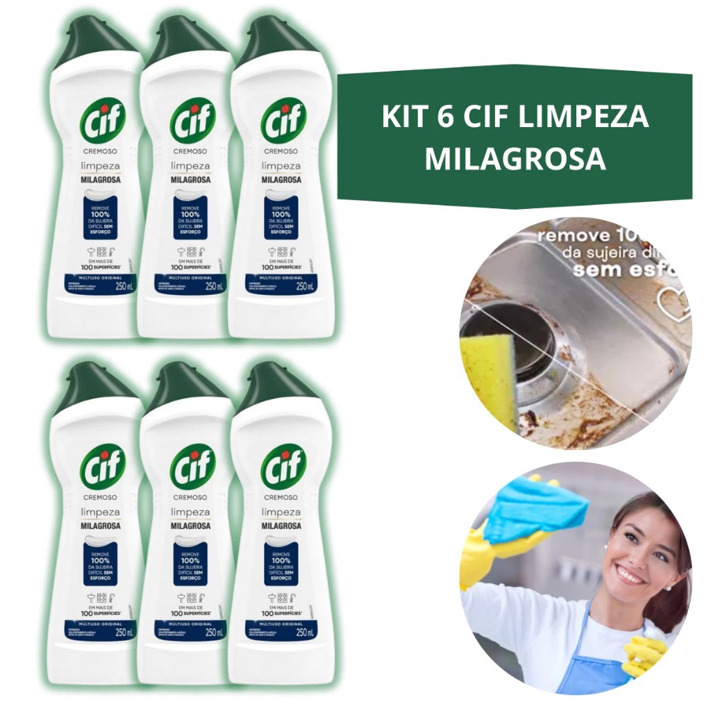 Kit 6 Multiuso Cif Cremoso Original 250ml | Shopee Brasil