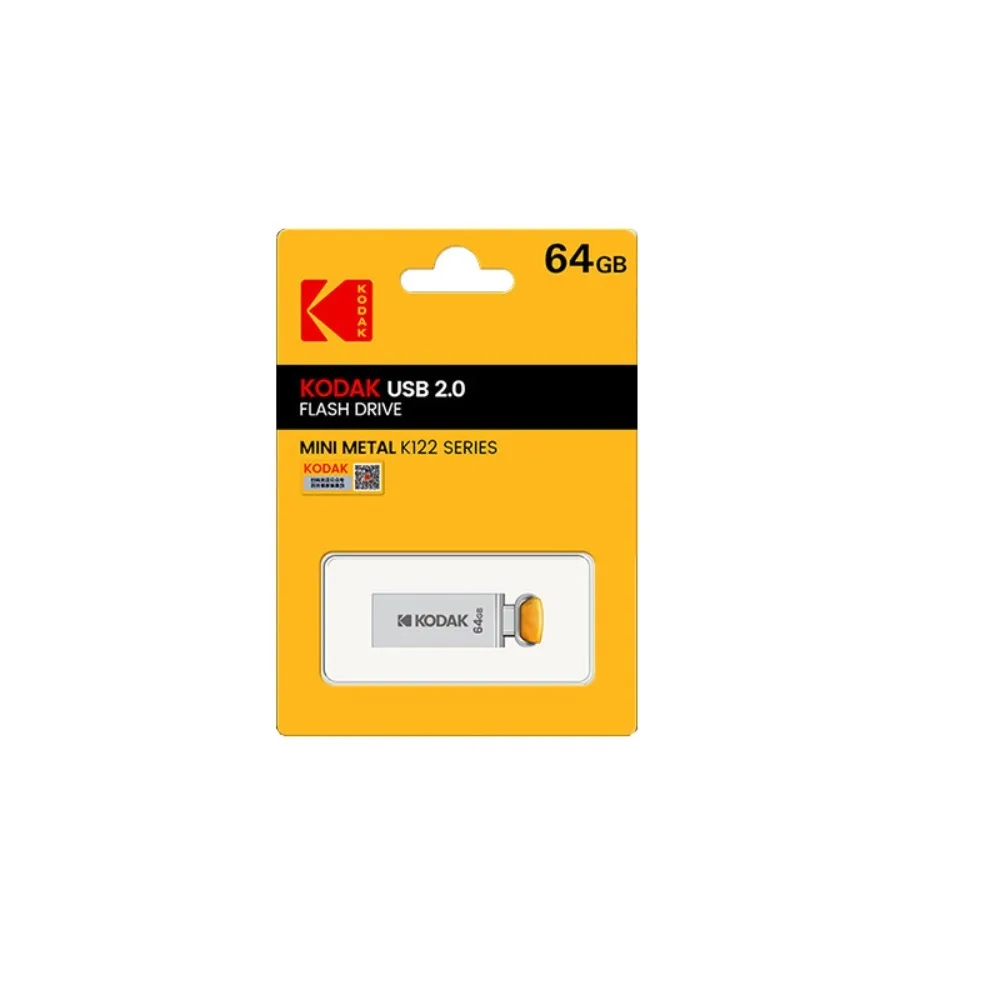 Pen Drive Kodak K122 64GB USB 2.0 - Alta Velocidade, Metal Completo, Portátil e Durável