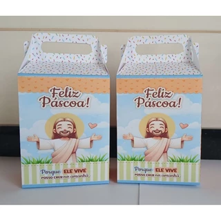 Caixa Maletinha Personalizada Páscoa Cristã (TAMANHO GRANDE) em Oferta na Shopee