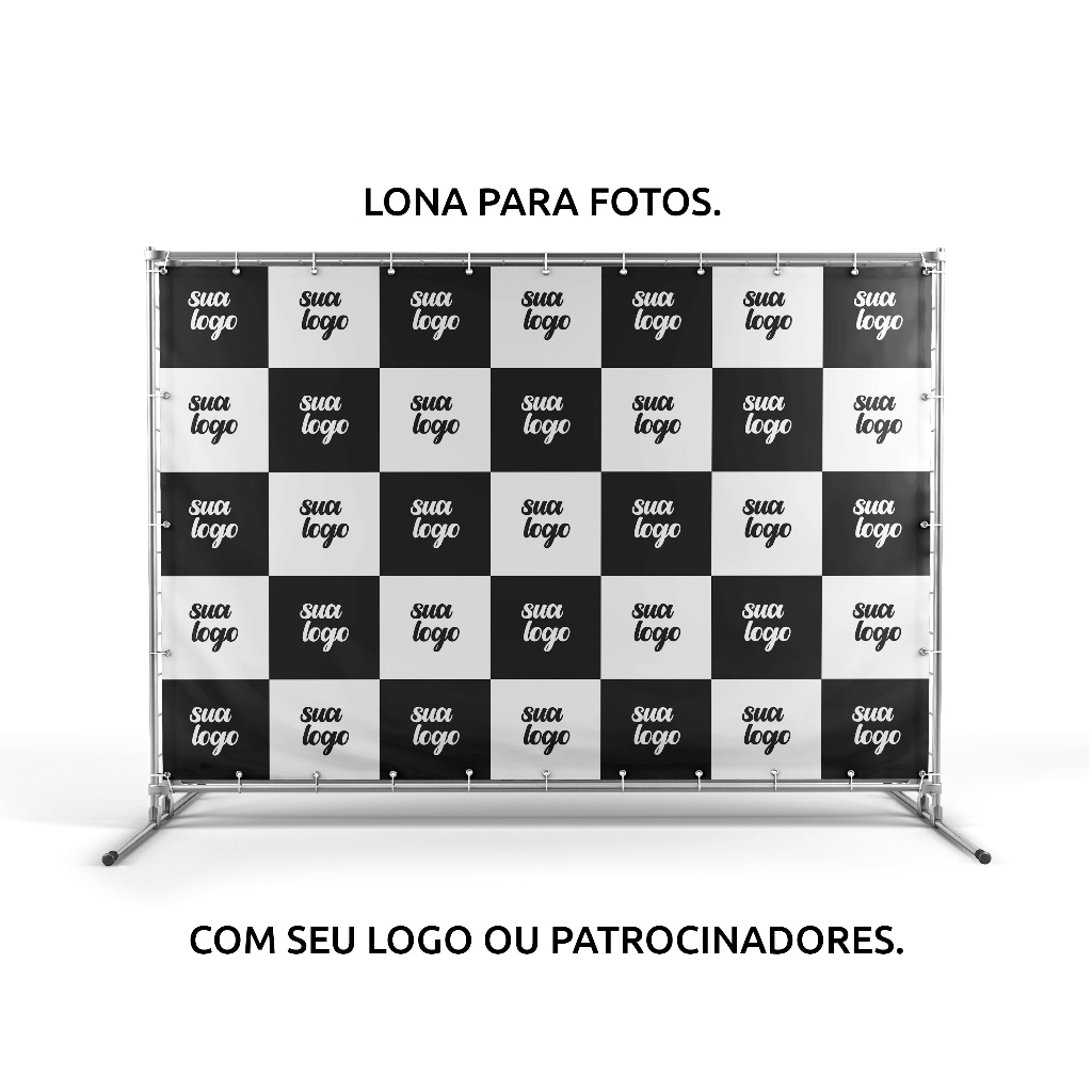 Painel Fotos Lona Backdrop Personalizado com Logo - divulgação empresa festa aniversário