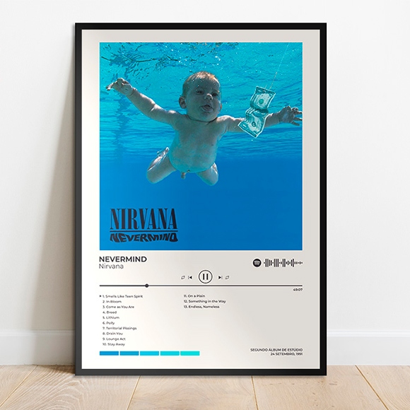 Quadro Placa MDF Spotify Álbum Nirvana Nevermind | Shopee Brasil
