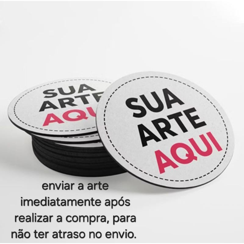6 Porta Copos Personalizados Neoprene Redondo Sua Arte Foto