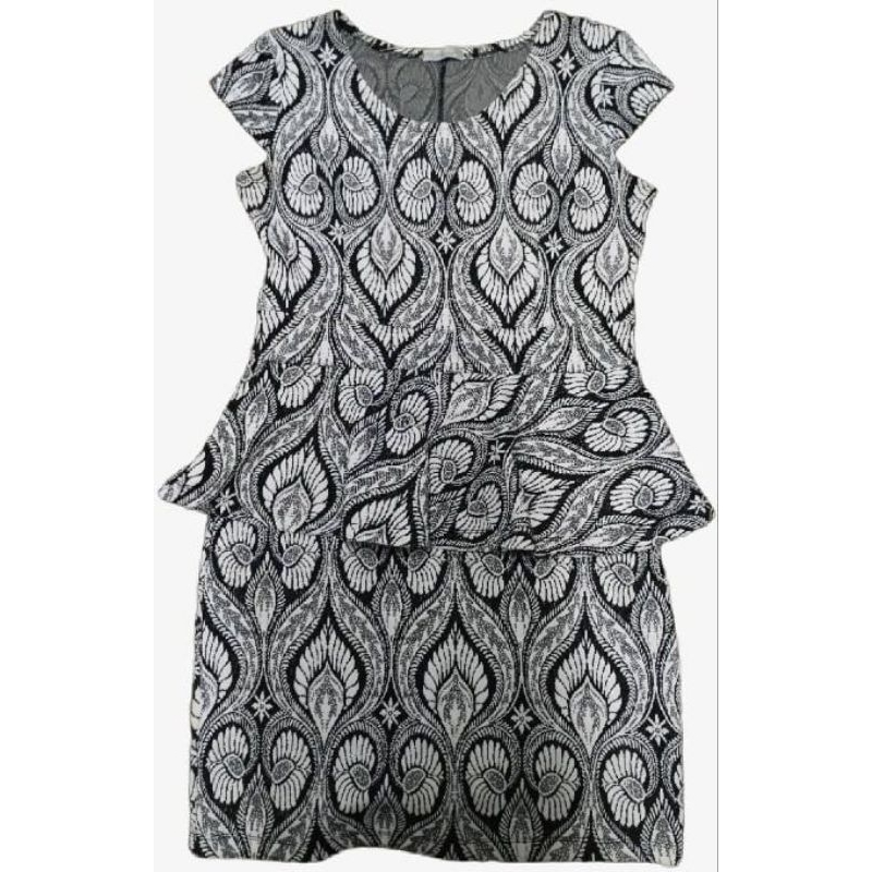 VESTIDO PEPLUM JACQUARD - TAM M | Shopee Brasil