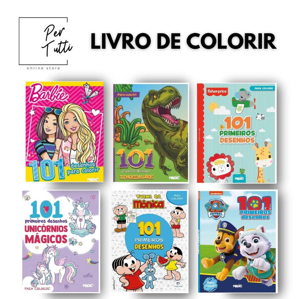 Livro para colorir - livro de colorir infantil - desenhos para colorir ...