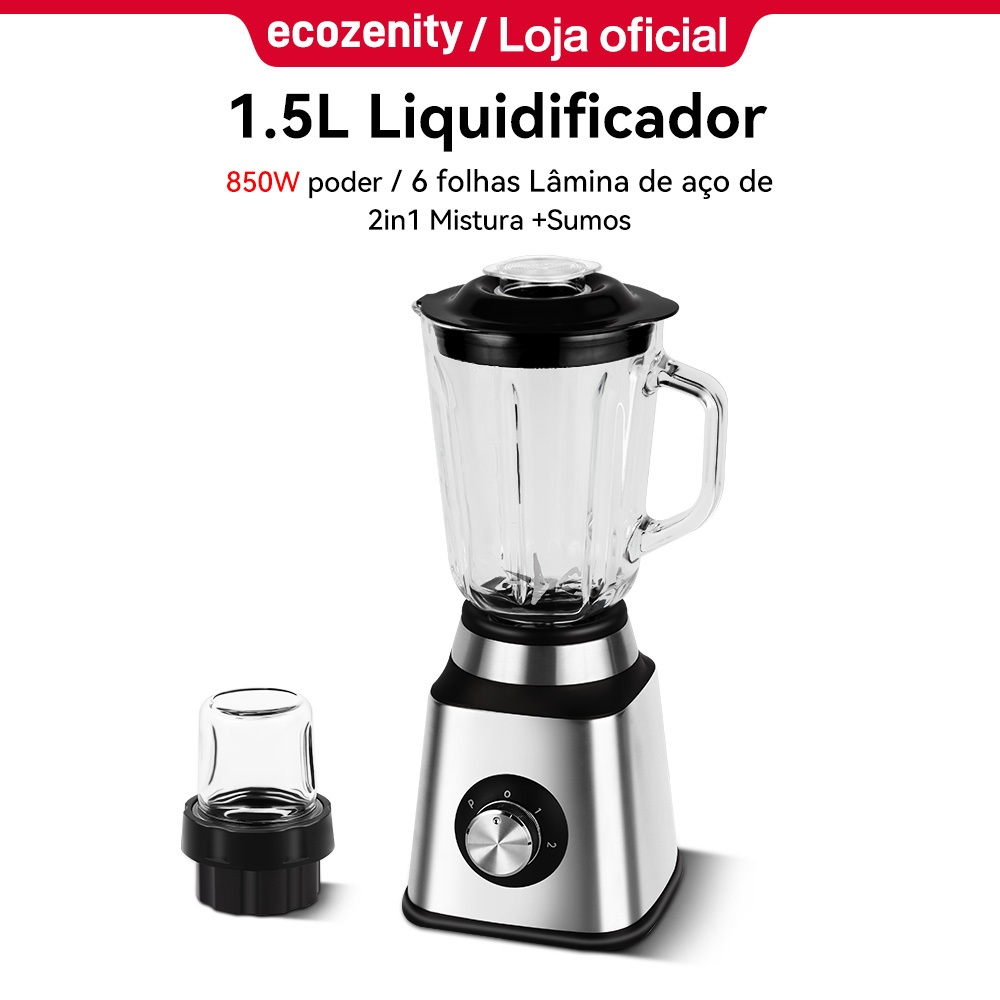 Liquidificador copo de vidro 1,5L Capacidade 110/220v volt Material de ...