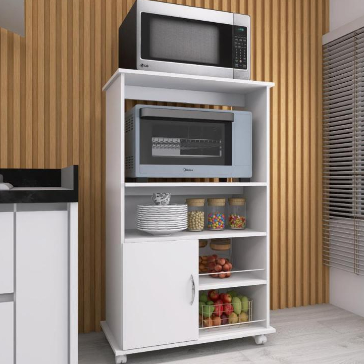 Fruteira Balcão Multiuso Forno Suporte para Microondas e Rodinhas ...