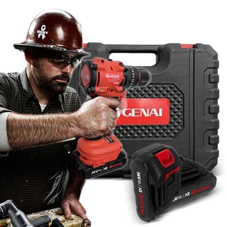 Brushless Furadeira Parafusadeira 3/8" bateria 36V Com Maleta E Acessórios - 1750r/min - 65.Nm