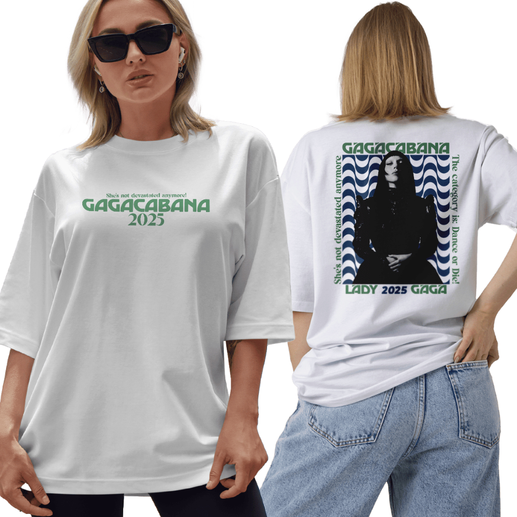 Camiseta Básica e Oversized Lady Gaga Turne brasil Mayhem na Praia