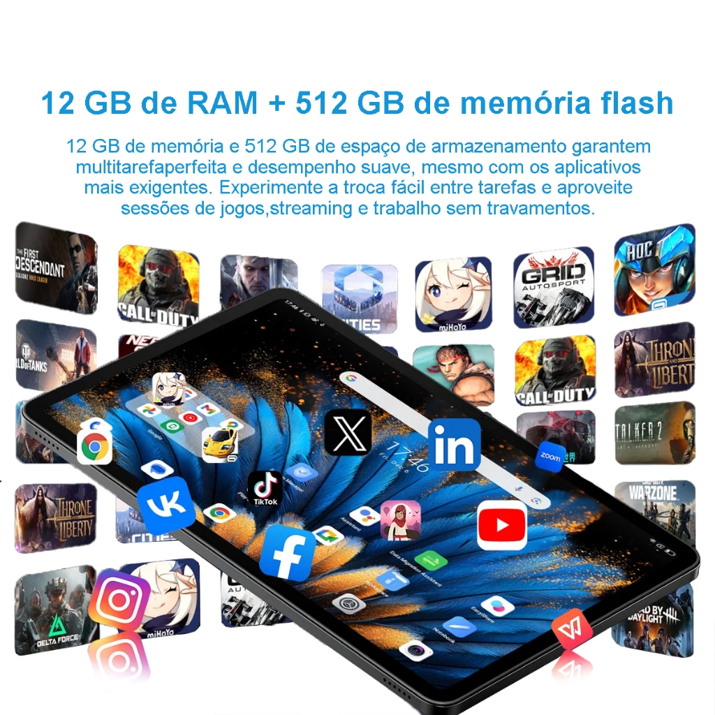 Pad 6S Pro Android Tablet PC Android 13 10.1inches 12GB RAM 512GB