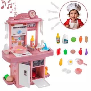 Kit Cozinha De Brinquedo Infantil Completa Solta Água E Som