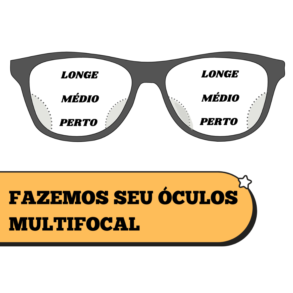 Óculos Multifocal Digital Freeform Para Longe e Perto Armação Metal ...