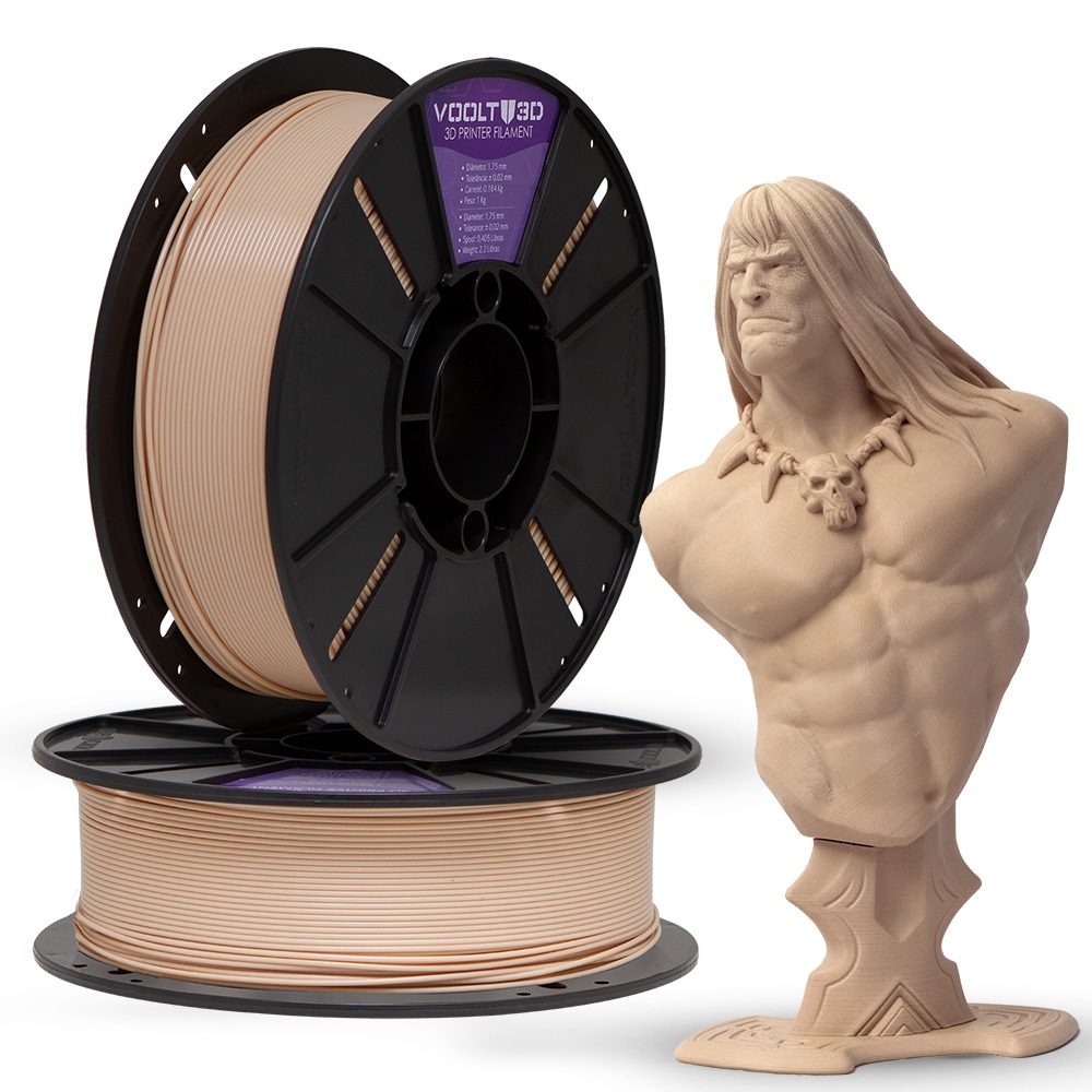 Filamento PLA Bege Caucasiano Sólido Premium 1Kg 1,75mm - Para Impressora 3D