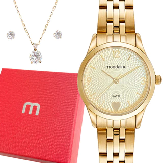Relógio Mondaine Feminino Analógico Dourado Original Garantia