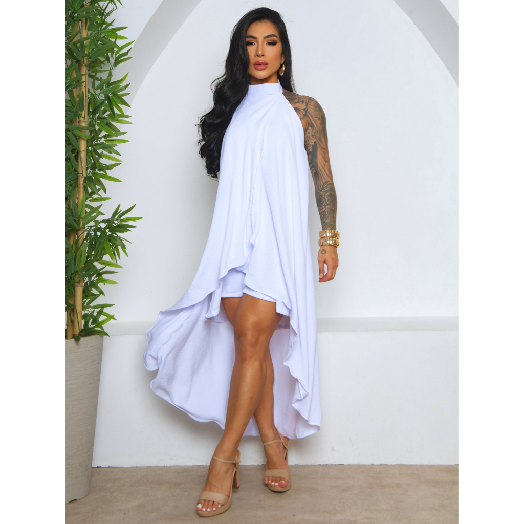 Mais Curto Vestido Curto Na Frente E Longo AtrÃ¡s Vestido Feminino