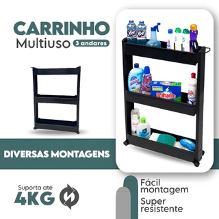 Carrinho Organizador Armário Multiuso Com Rodinhas Organizador De Cozinha Lavanderia Banheiro