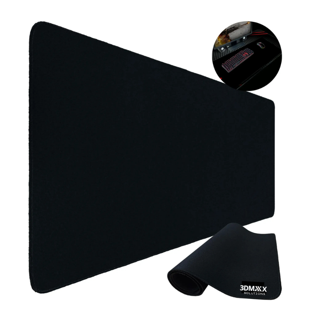 Mousepad Gamer Preto Sem Desenho Extra Grande 90 X 40 Cm Premium+