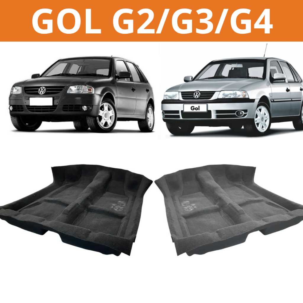 Carpete Moldado Gol G2 G3 G4 Modelo Original Preto e Grafite | Shopee ...