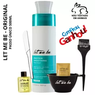 Let Me Be Protein Smoothing Passo Único 500ml + Aplicação Kit + espátula + óleo e sache