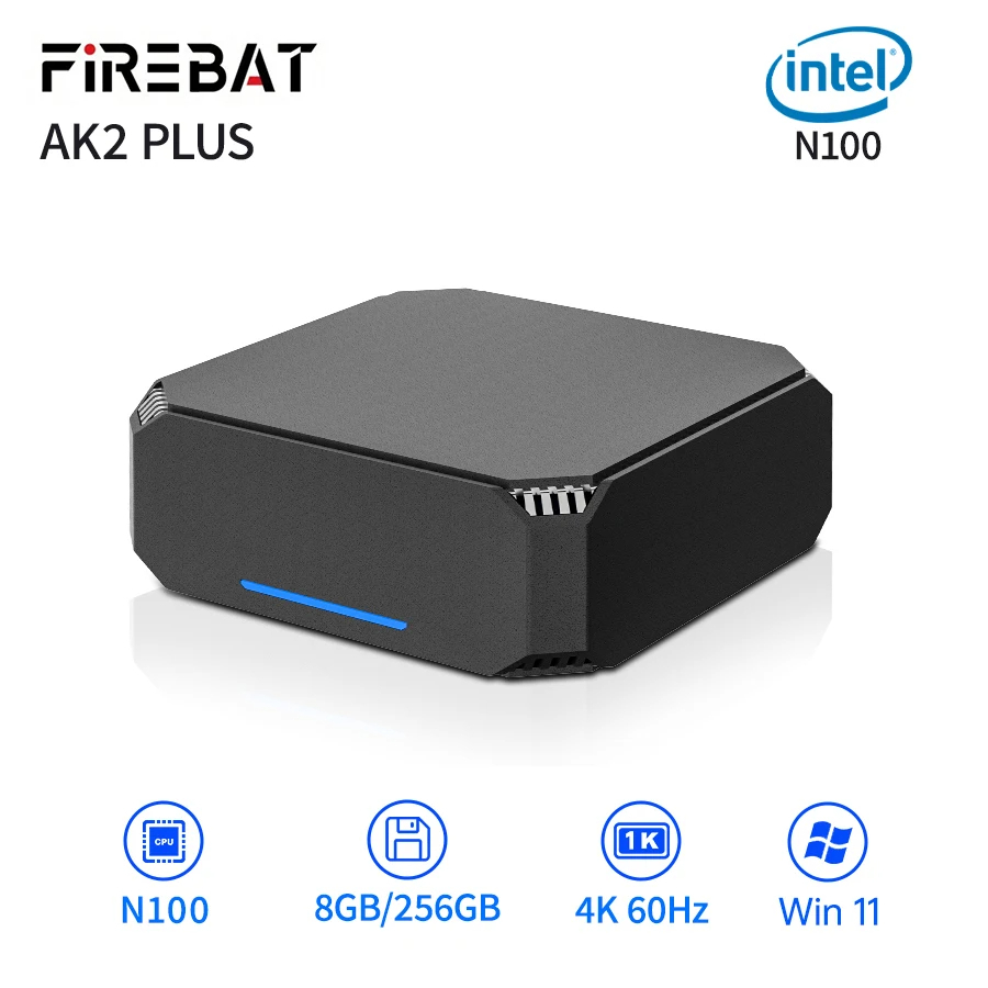 ミニPC Intel N150 16+512GB Firebat AK2Plus Mini PC AK2 Plus, Intel 12th Gen, Celeron N100, 8GB, 256GB, DDR4