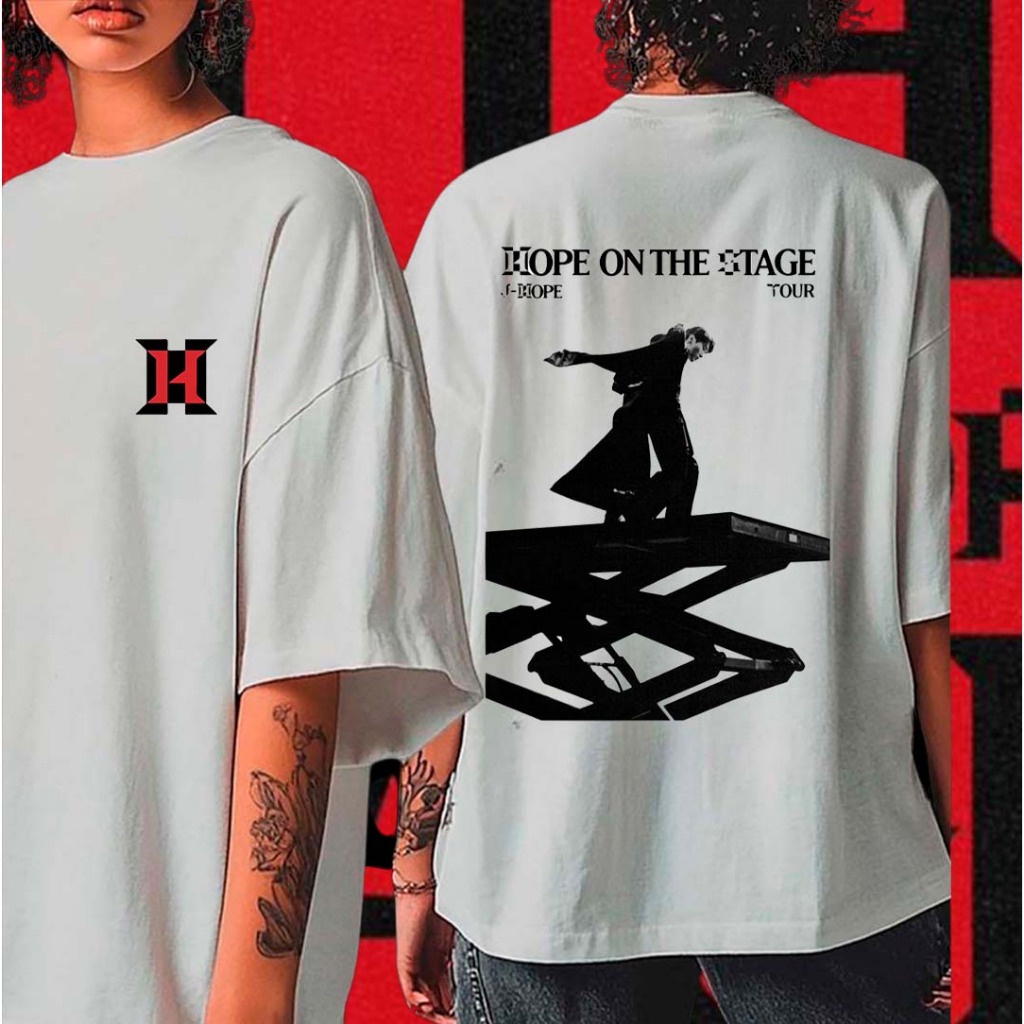 Camiseta algodão t-shirt setlist da turnê mundial 'HOPE ON
