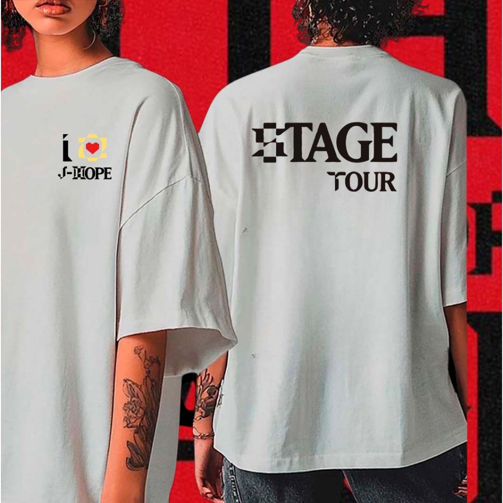 Camiseta algodão t-shirt setlist da turnê mundial 'HOPE ON