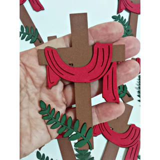 Cruz em EVA - Páscoa de Jesus - Tamanho 10x7cm - enfeite para sacolinha festa em Oferta na Shopee